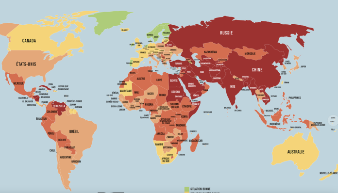 La libertà di stampa in Italia é la stessa del Ghana, della Romania e del Gabon